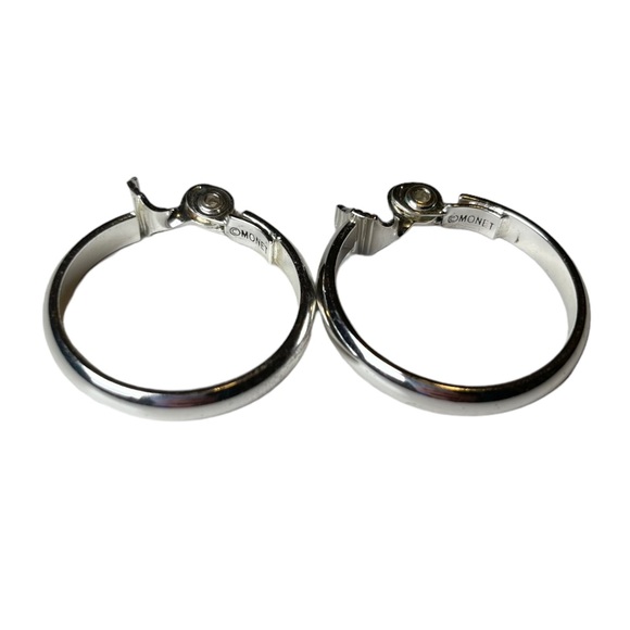 Monet Silver Tone Hoop Earrings - Picture 3 of 7